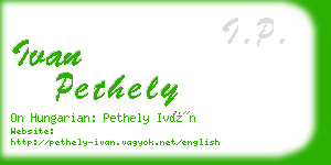 ivan pethely business card